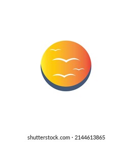 Seagull icon template vector design
