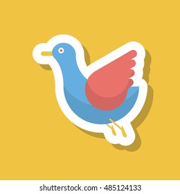 seagull icon, Vector flat long shadow design. Transport concept.