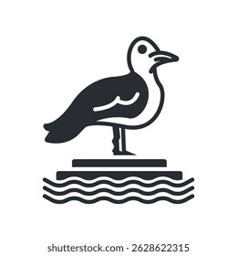 Seagull icons isolated on White Background. Flat style design
