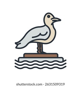 Seagull icons isolated on White Background. Flat style design