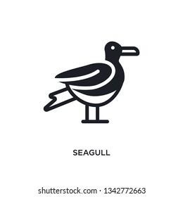 seagull isolated icon. simple element illustration from nautical concept icons. seagull editable logo sign symbol design on white background. can be use for web and mobile