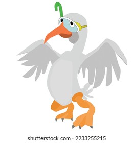 Seagull Larus argentatus for fun maritime-themed illustrations