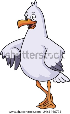 Seagull leaning on something vector illustration
