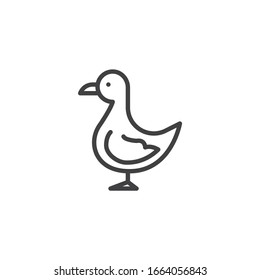 Seagull line icon. linear style sign for mobile concept and web design. Sea gull bird outline vector icon. Symbol, logo illustration. Vector graphics