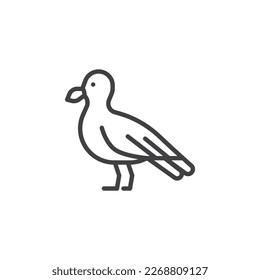 Seagull line icon. linear style sign for mobile concept and web design. Sea bird outline vector icon. Symbol, logo illustration. Vector graphics
