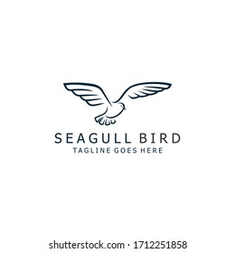 Seagull logo design. Awesome seagull logo. A seagull logotype.