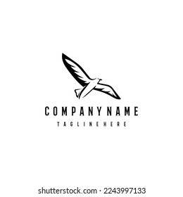 Seagull logo design. Awesome seagull logo. A seagull logotype. Animal logo design
