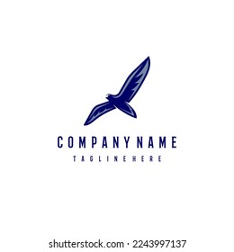 Seagull logo design. Awesome seagull logo. A seagull logotype. Animal logo design