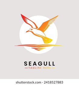 seagull logo design template vector