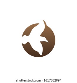 seagull logo design vector, animal, circle