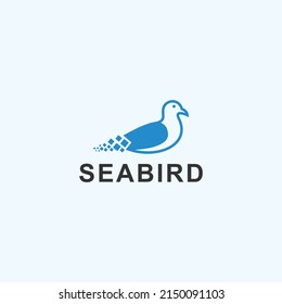 seagull logo design vector silhouette illustration