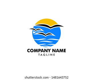 Seagull logo icon designs vector