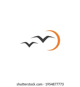 Seagull logo illustration vector template