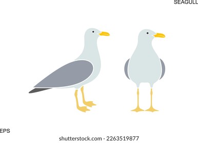 Seagull logo. Isolated seagull on white background. Bird