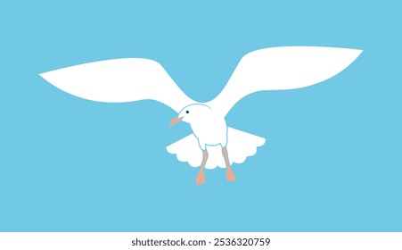 Logotipo da gaivota. Gaivota isolada sobre fundo branco. Pássaro