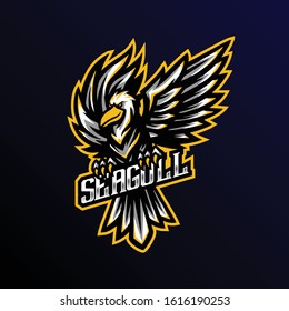 seagull mascot logo. bird mascot logo esport gaming.