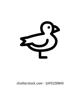 Seagull Ocean Bird Animal Outline Icon Logo Vector Illustration
