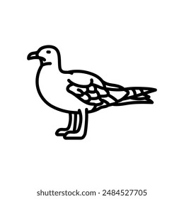 Seagull Outline Icon, Vector illustration