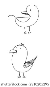 Seagull outline illustration image. 
Hand drawn image artwork of seagull. 
Simple cute original logo.
Hand drawn vector illustration for posters, cards, t-shirts.