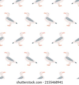 Seagull pattern. Marine theme. Pattern for textiles, fabrics, wallpapers.

