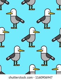 Seagull pattern seamless. gull Bird background. Vector illustration
