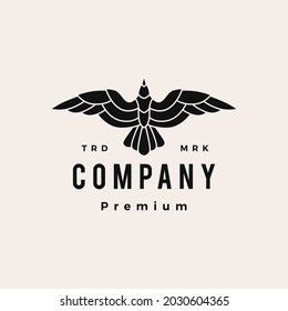 seagull roar fly top view hipster vintage logo vector icon illustration