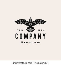 seagull roar fly top view hipster vintage logo vector icon illustration