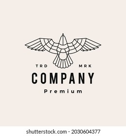 seagull roar fly top view hipster vintage logo vector icon illustration