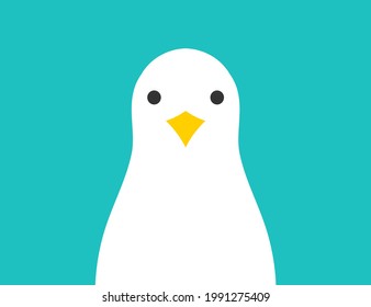 Seagull sea bird portrait vector illustration.