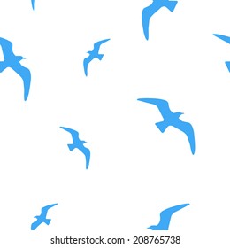 seagull seamless background on white