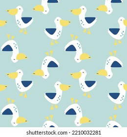 SEAGULL SEAMLESS REPEAT PATTERN IN EDITABLE VECTOR FILE