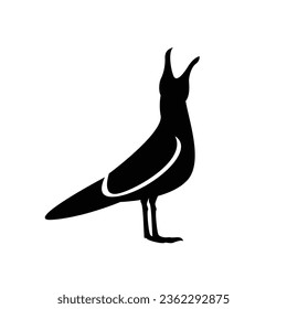 Plantilla de diseño de icono de logotipo blanco negro de silueta de gaviota