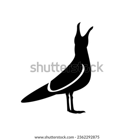 Seagull silhouette black white logo icon design template