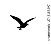 Seagull silhouette icon vector illustration.


