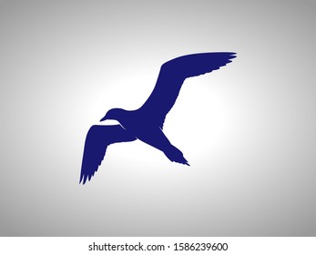 seagull silhouette on white background. isolated vector animal