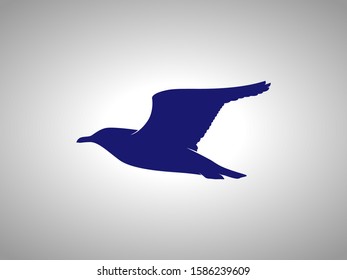 seagull silhouette on white background. isolated vector animal