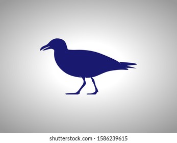 seagull silhouette on white background. isolated vector animal