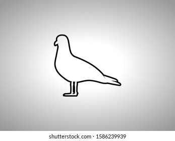 seagull silhouette on white background. isolated vector animal