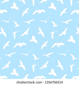 Seagull silhouette pattern background - Vector