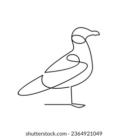 Seagull single line icon design illustration template