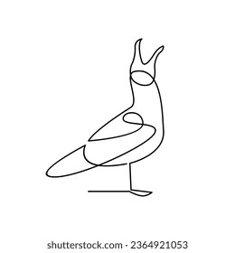 Seagull single line icon design illustration template