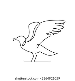 Seagull single line icon design illustration template