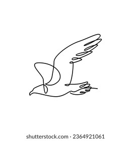 Seagull single line icon design illustration template