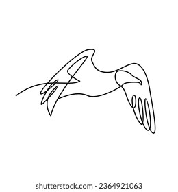 Seagull single line icon design illustration template