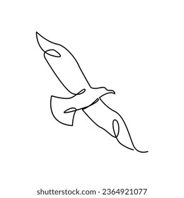 Seagull single line icon design illustration template