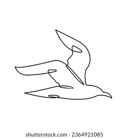 Seagull single line icon design illustration template