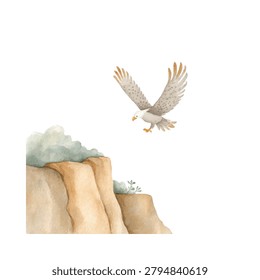 Seagull soaring through the air freely