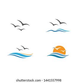 seagull  symbol and icon Logo Template vector