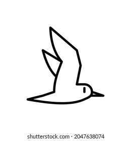 Seagull thin line icon. Modern vector illustration of bird.