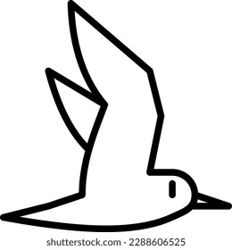 Seagull thin line icon. Modern vector illustration of bird.